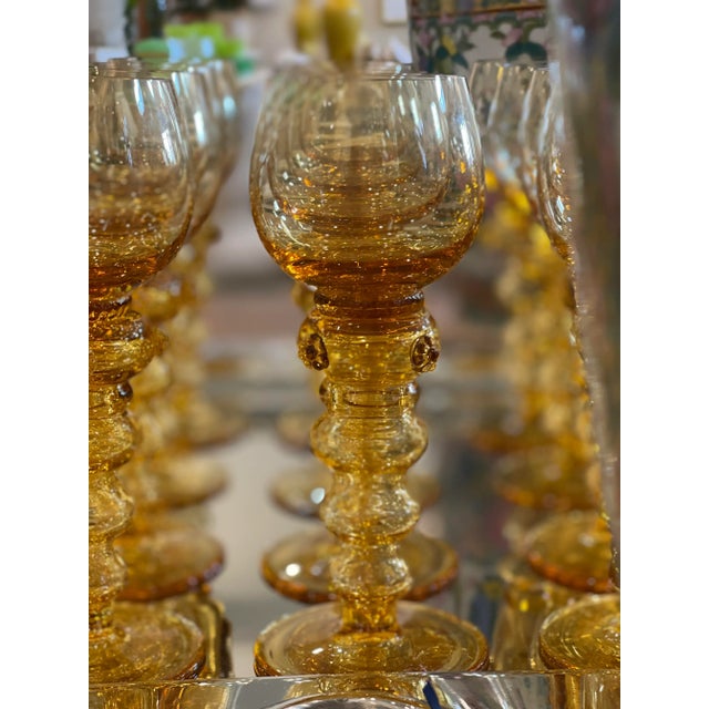 Mid 19th Century Mid 19th Century Gold/Amber Bohemian Goblets- Set of 12 For Sale - Image 5 of 12