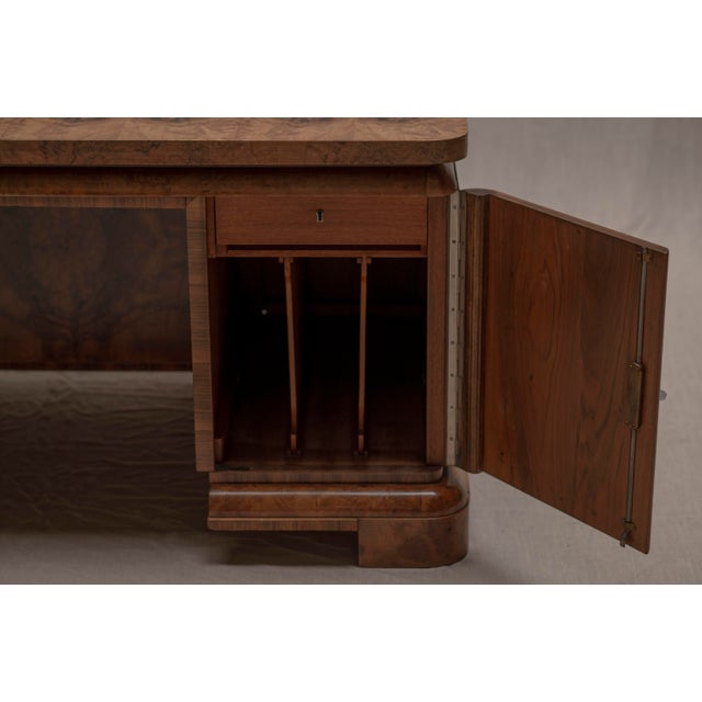Burlwood Desk or Center Table, 1940s For Sale - Image 6 of 17