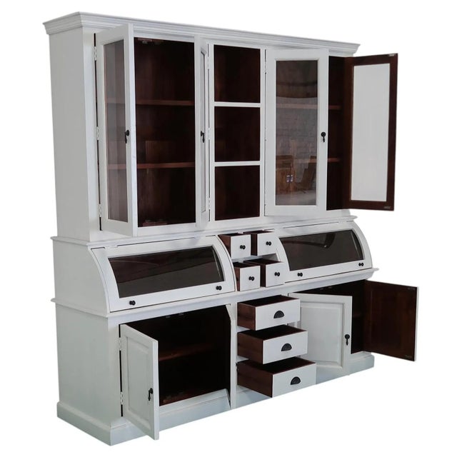 Modern Farmhouse White Hutch For Sale - Image 4 of 5
