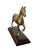 Mid-Century Modern Vintage Solid Brass Prancing Horse Sculpture on Wood Pedestal Base – Mid-Century Modern Equestrian Decor For Sale - Image 3 of 6