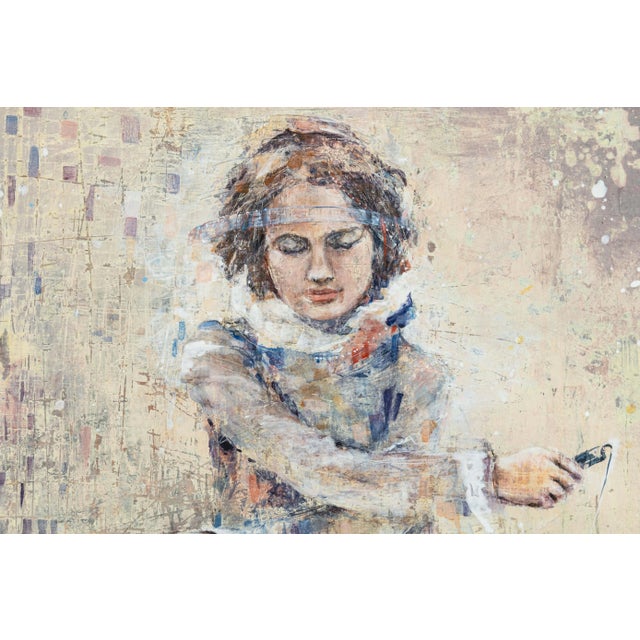 Anna Ganina Recapturing Summer Signed Contemporary Surrealism Acrylic Painting For Sale - Image 4 of 6