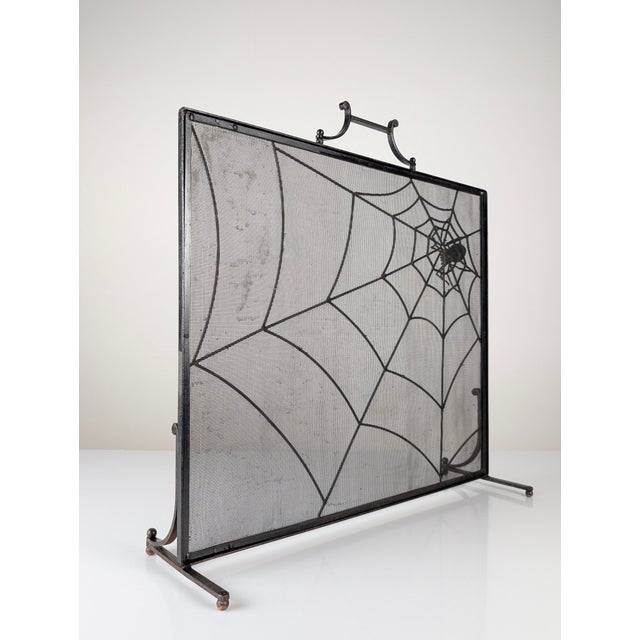 Wrought Iron Spark Fender with Spider Sculpture, 1970s For Sale - Image 14 of 18