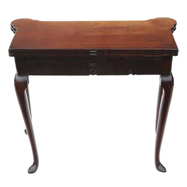 Wood Antique Georgian Mahogany Folding Card Table, 1750s For Sale - Image 7 of 15