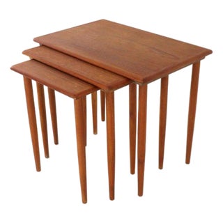 Danish Nesting Tables, Set of 3 For Sale