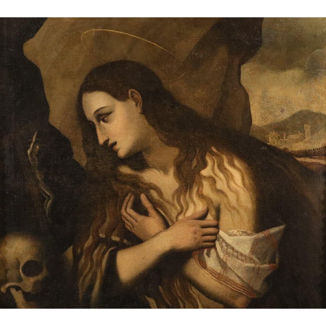Follower of Luca Cambiaso, Penitent Mary Magdalene, 1600s, Oil on Canvas For Sale - Image 13 of 15