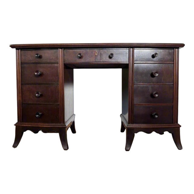 Vintage Mahogany Desk, 1950s For Sale