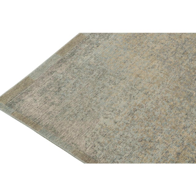 2010s Distressed Style Modern Rug in Blue, Beige Abstract Pattern by Rug & Kilim For Sale - Image 5 of 6