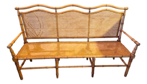 Bamboo and Cane Style Garden Bench, 1900s