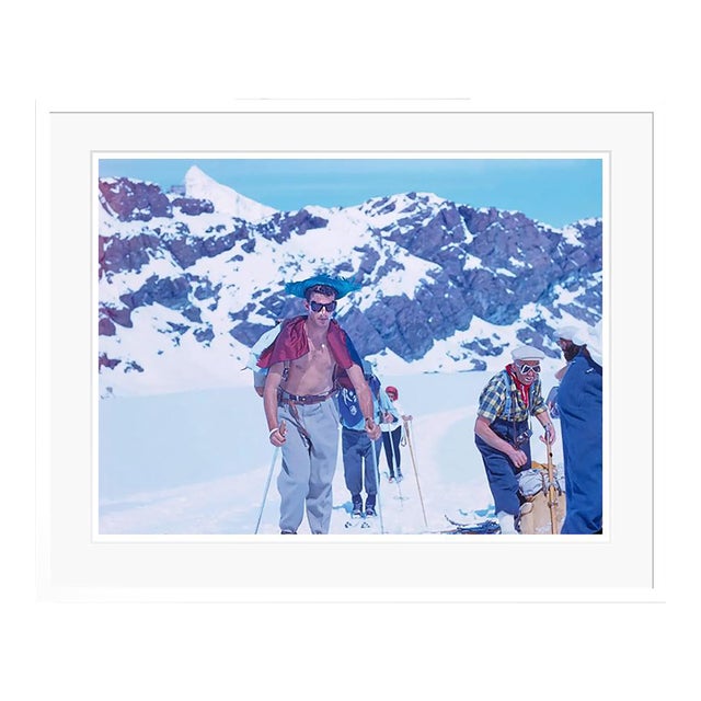 Toni Frissell 'Climbing the Glacier to Zermatt' Archival Pigment Print Framed in White For Sale