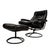 1980s Vintage Ekornes Stressless Black Leather Recliner & Ottoman Made in Norway For Sale - Image 14 of 16