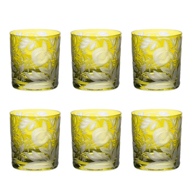 Traditional ARTEL Verdure Double Old Fashioned Glasses, Olive - Set of 6 For Sale - Image 3 of 3