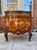 Mid 20th Century Louis XV Marquetry Cabinet Chest of Drawers With Brass Ormolu- Green Marble Top For Sale - Image 5 of 12