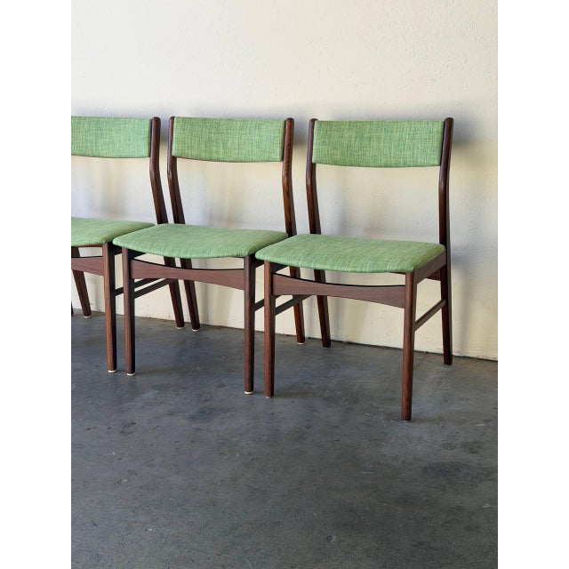 Green 1960s Set of 4 Danish Teak Dining Chairs in Style of Erik Buch Mid Century Modern For Sale - Image 8 of 10