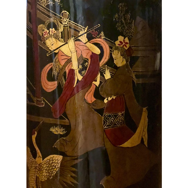 Vintage Chinese Black Lacquered Wood Pedestal For Sale In Philadelphia - Image 6 of 9