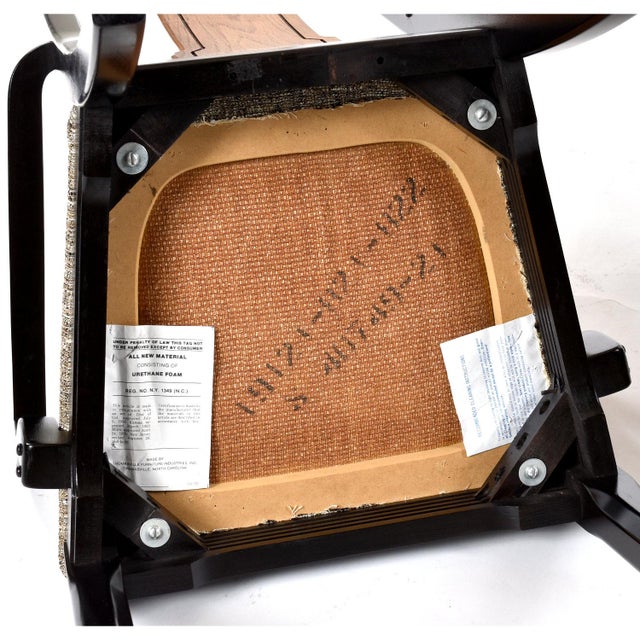 6 Thomasville Embassy Asian Modern Chinoiserie Dining Chairs Gray Seats For Sale - Image 14 of 16