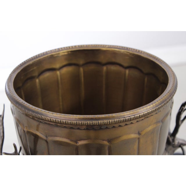 Pair of Vintage Brass Trophy Lidded Deer Urns For Sale - Image 14 of 14