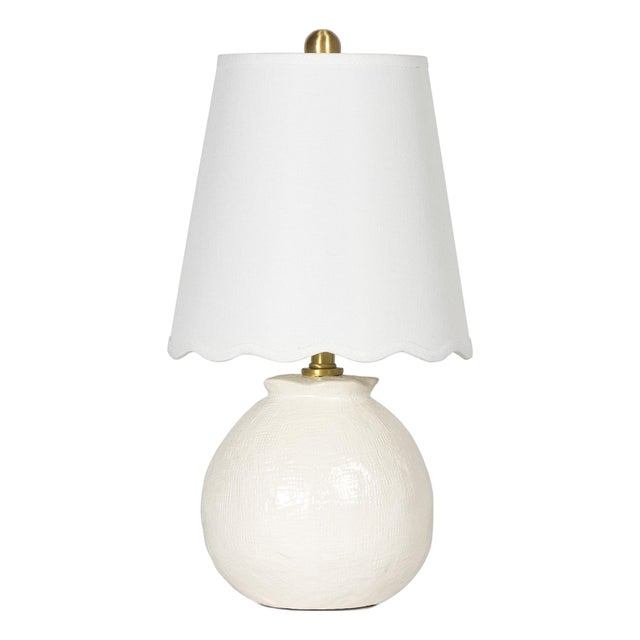 Amoria Mini Lamp with Scalloepd Shade For Sale