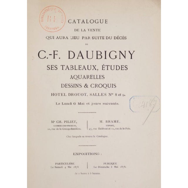 Daubigny Charles-François - Large Drawing - Red Chalk - River Bank - Framed - Circa 1870 For Sale - Image 15 of 16