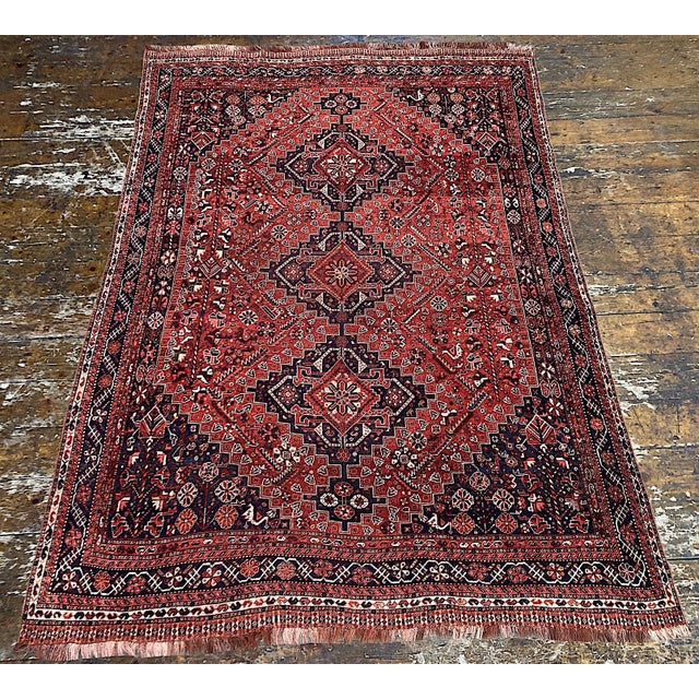 Vintage Qashqai Rug, 1920s For Sale - Image 4 of 18