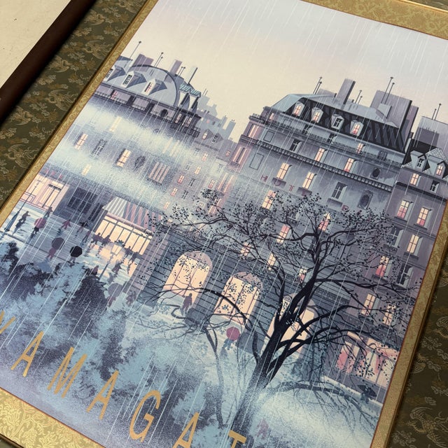 1980s Hiro Yamagata, Rainy Paris, Print, 1980s, Framed For Sale - Image 5 of 11