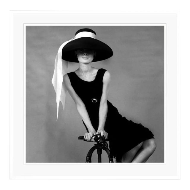 Audrey Hepburn in Hat for "Breakfast at Tiffany's" White Framed Archival Pigment Print For Sale