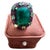 Bochic "Capri" 20 Carat Emerald & Pink Fancy Sapphire Ring Set 18K Gold & Silver For Sale - Image 15 of 18