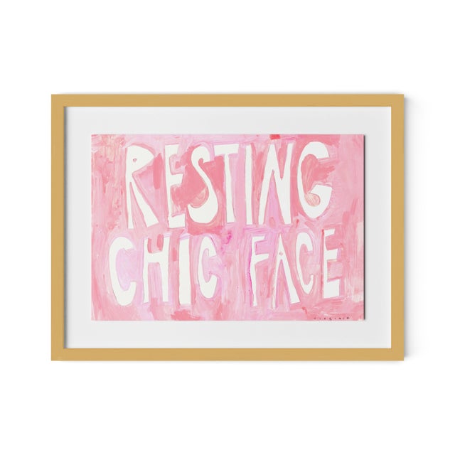 Virginia Chamlee Resting Chic Face by Virginia Chamlee in Gold Frame, Small Art Print For Sale - Image 4 of 4
