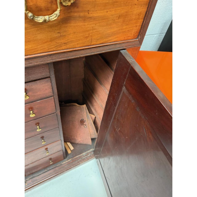 Antique Mahogany Bookcase with Secretaire For Sale - Image 4 of 10