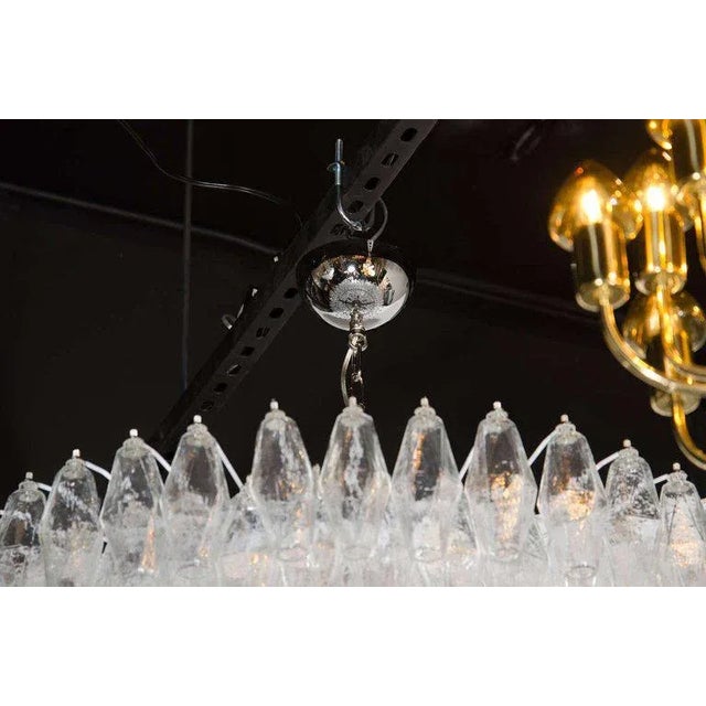 Not Yet Made - Made To Order Modernist Handblown Murano Translucent Glass and Chrome Polyhedral Chandelier For Sale - Image 5 of 8
