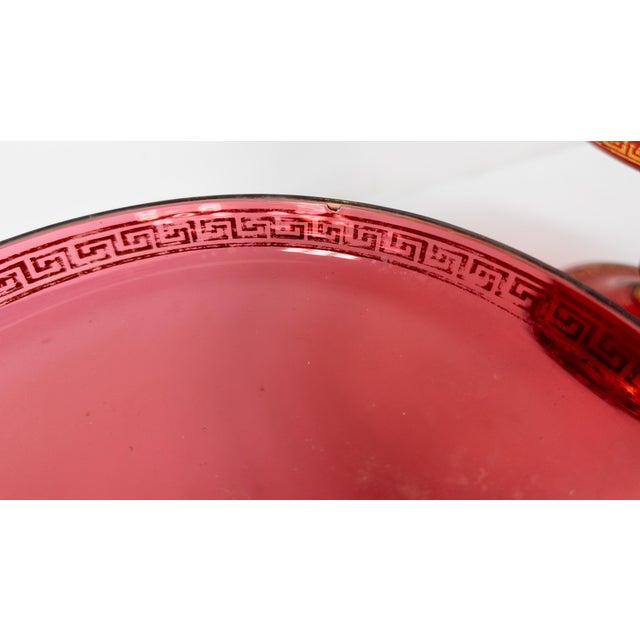 19th Century Pair of Bohemian Red Cranberry Glass Centerpiece Compotes or Tazza For Sale - Image 15 of 16