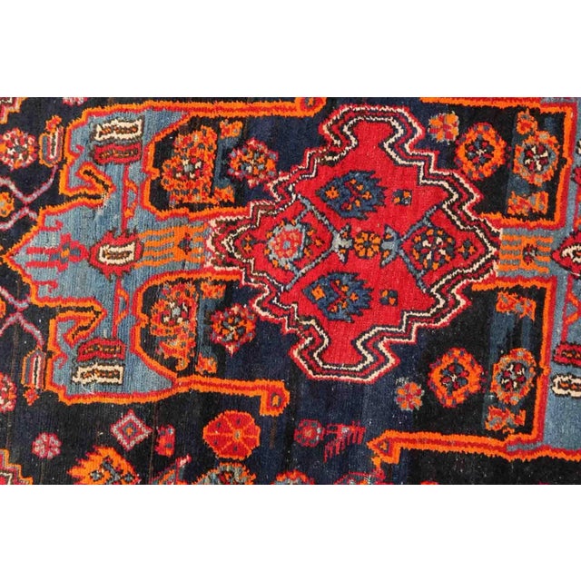 1950s Handmade Vintage Persian Hamadan Rug For Sale - Image 10 of 13