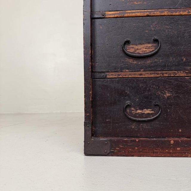 Wood Japanese Tansu Chest of Drawers, 1890s For Sale - Image 7 of 12