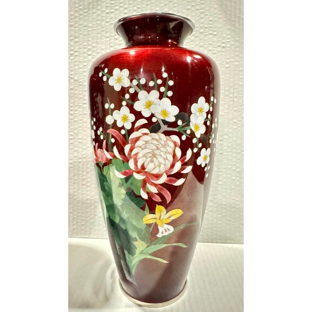 Art Nouveau Red Pigeon or Ox Blood Silver Rimmed Vases Ginbari For Sale - Image 3 of 8