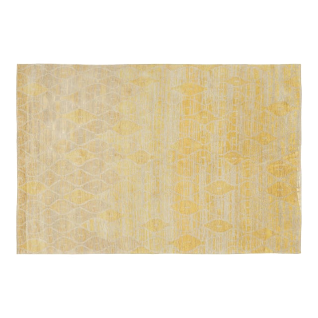 Contemporary Moroccan Style Rug in Golden Hues, by Rug & Kilim, India For Sale