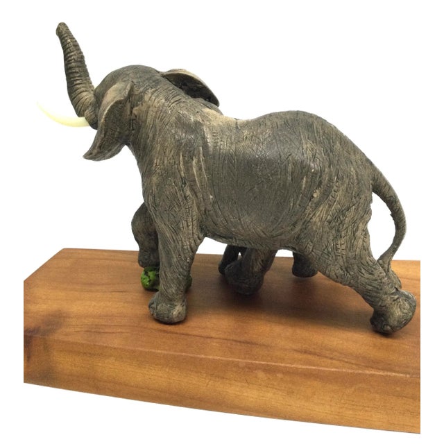 1990s Vintage 1990’s Maitland Smith High Quality Resin Elephant Sculpture For Sale - Image 5 of 13