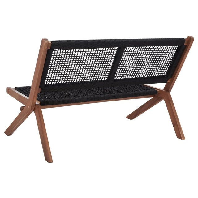 Kobina Outdoor Bench - Natural/Black For Sale - Image 9 of 11