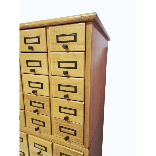 Vintage Beech Wood Filing Cabinet, 1960s For Sale - Image 4 of 7