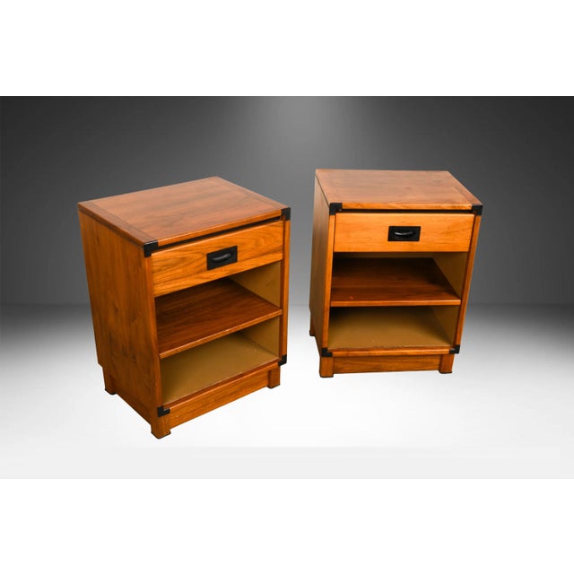 MidCentury Pair of Nightstands/Side Tables Drexel Modulus Collection For Sale - Image 16 of 17