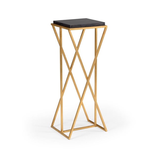 Wildwood Malcolm Stone Pedestal - Gold For Sale In Raleigh - Image 6 of 6