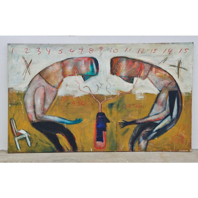 Yellow Large Oil on Canvas by Andrew Shachat For Sale - Image 8 of 9