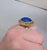 1960s Vintage 1968 Signed Napier Goldtone Cabochon Faux-Lapis "Poison" Adjustable Ring For Sale - Image 5 of 13