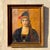 A fantastic vintage Boho original oil painting on canvas. A chic portrait in deep rich colors. Signed by the artist. A...