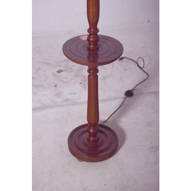 Mid-Century Modern Danish Wooden Floor Lamp with Integrated Table, 1950 For Sale - Image 3 of 8
