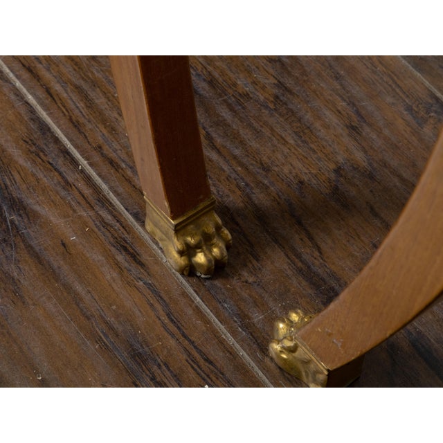 Wood Pair of Biedermeier Period 19th Century Walnut Stools with Carved Gilt Lion Paws For Sale - Image 7 of 10