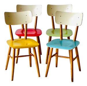 Vintage Dining Chairs from Ton, 1950, Set of 4