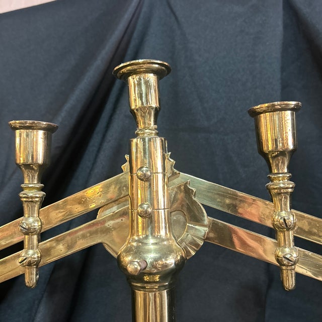 1890 Brass Candleholder For Sale - Image 6 of 10