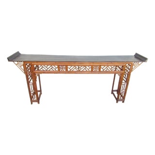 Chinese Bamboo Altar or Console Table For Sale