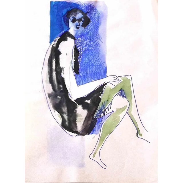Woman is an original drawing in marker and Watercolor, realized by Leo Guida in the 1960s. The status of preservation...