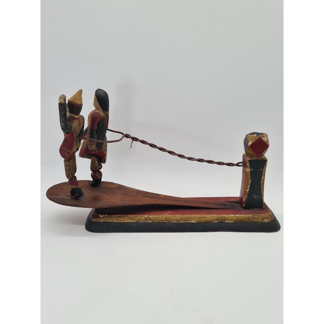 Wooden Folk Moving Toy Dancing Couple in Polychrome, 1900 For Sale - Image 11 of 15