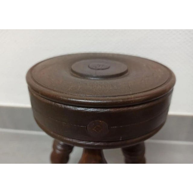 Brutalist Antique Brutalist Stool in Turned Wood DLG by Charles Dudouyt, 1970s For Sale - Image 3 of 15
